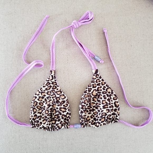 HURLEY - Purple Leopard Logo Print Bikini Lot Triangle Top Cheeky Bottom… - Picture 5 of 14